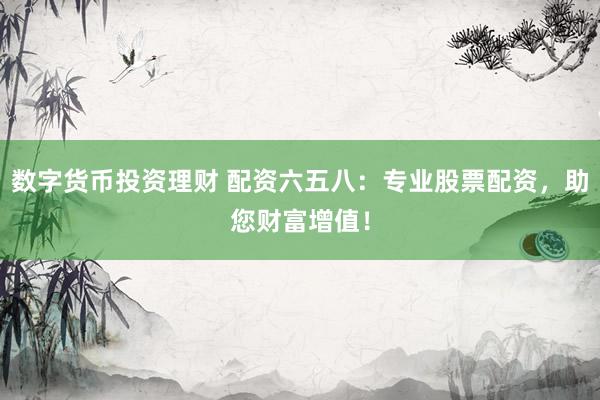 数字货币投资理财 配资六五八：专业股票配资，助您财富增值！