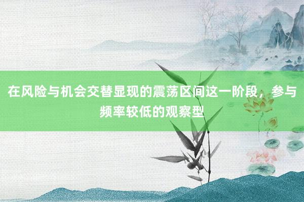 在风险与机会交替显现的震荡区间这一阶段，参与频率较低的观察型