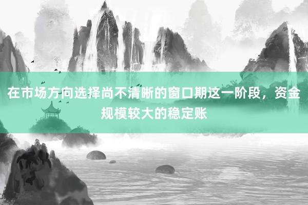 在市场方向选择尚不清晰的窗口期这一阶段，资金规模较大的稳定账
