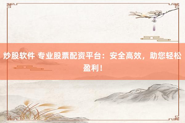 炒股软件 专业股票配资平台：安全高效，助您轻松盈利！